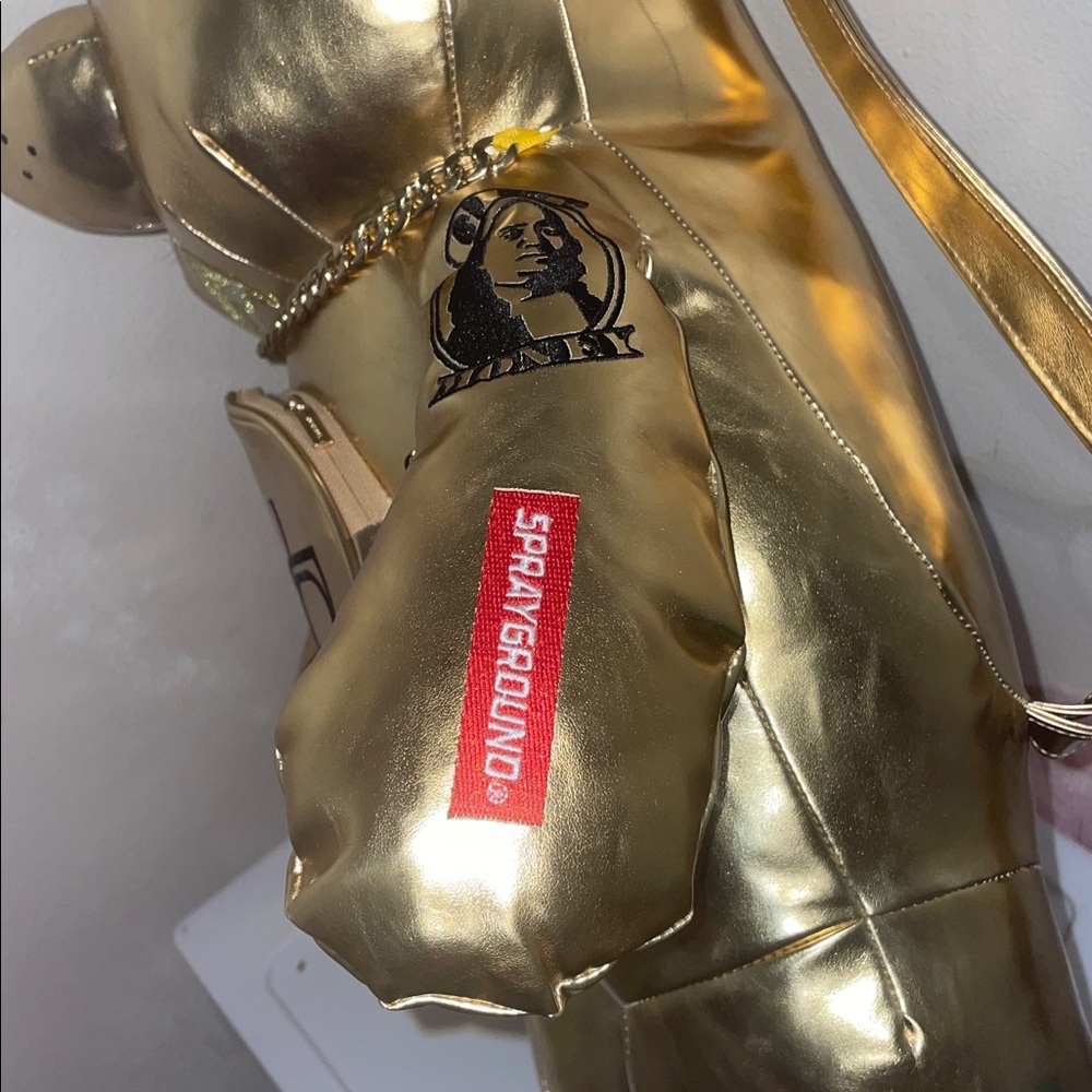 Spray ground Gold Bear limited edition Backpack - Picture 9 of 13